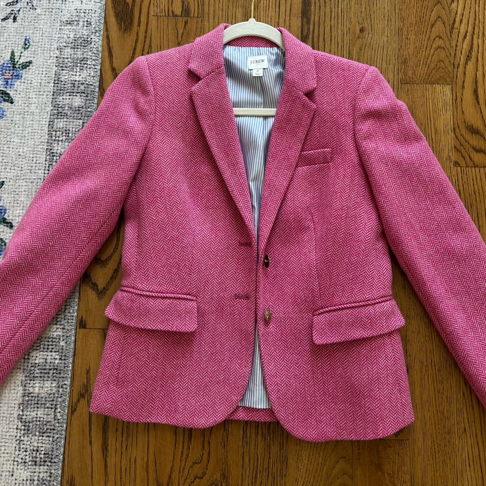 J. Crew pink tweed blazer - Size 2